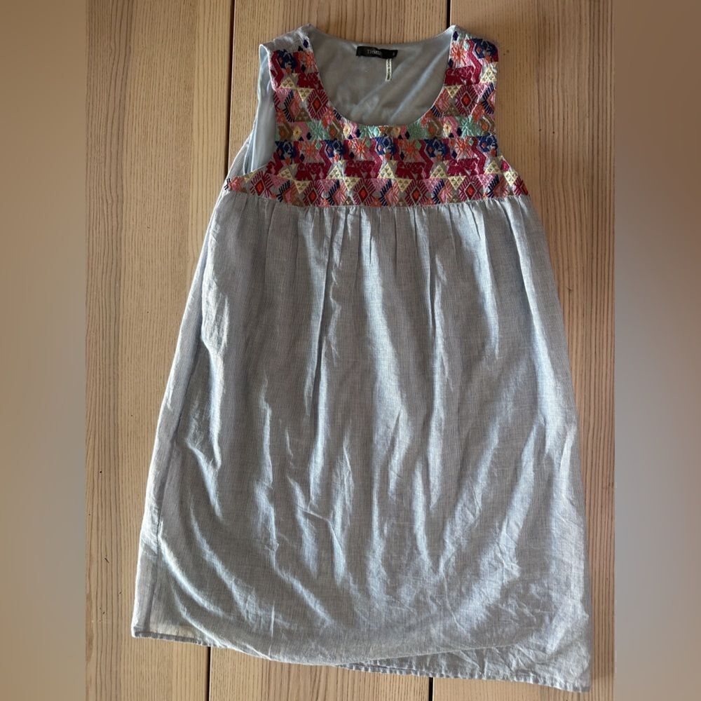Anthropologie TMHL embroidered western pattern tank shift dress - Size S